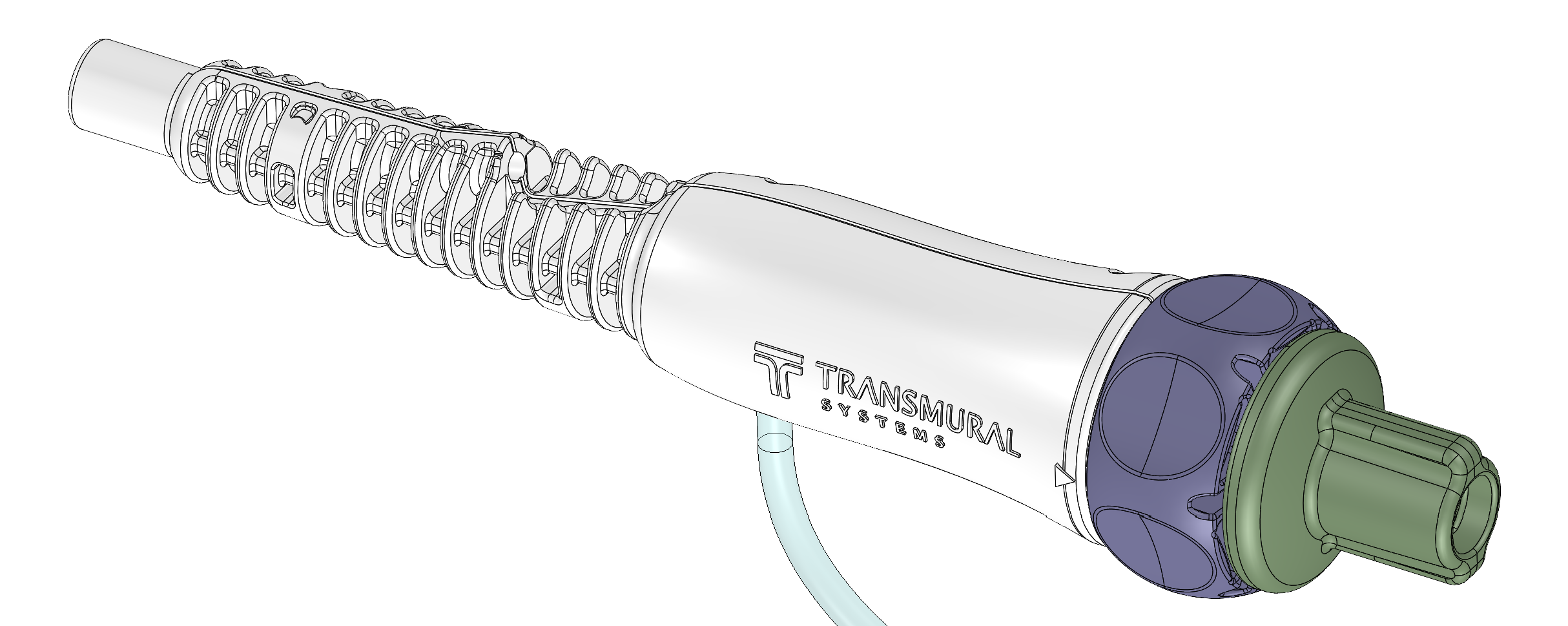 Transmural catheter handle, exterior view